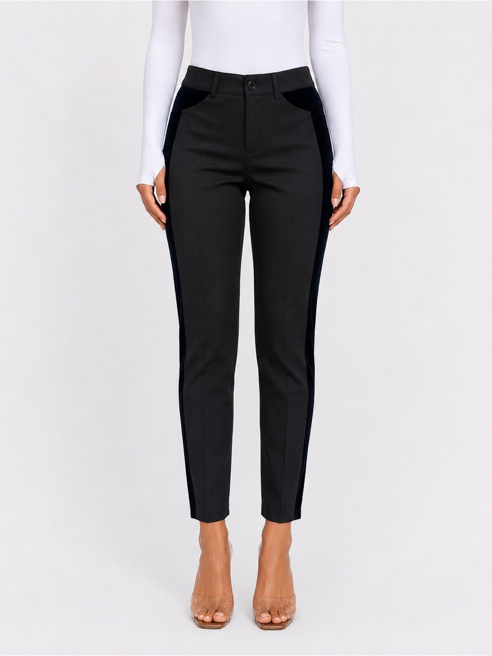 Express Black Super High Rise Trouser Straight Pants Size 8 Velvet